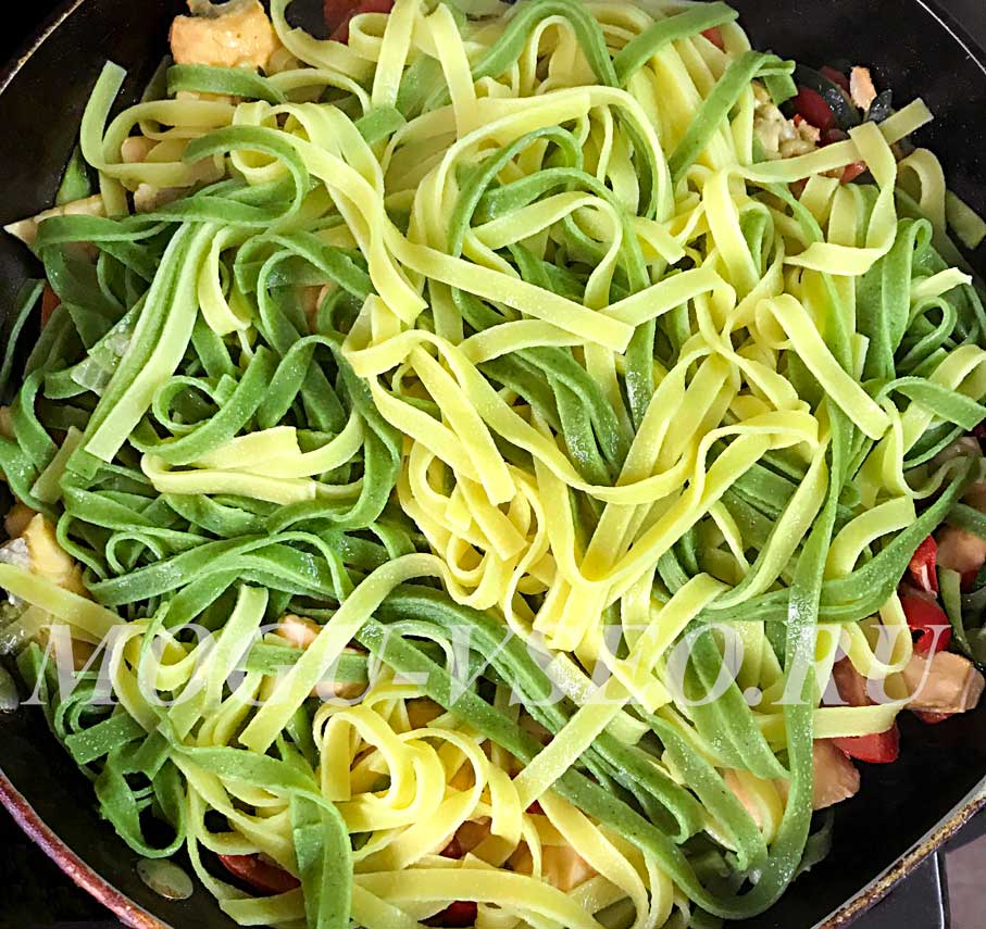 паста с семгой и овощами рецепт фото